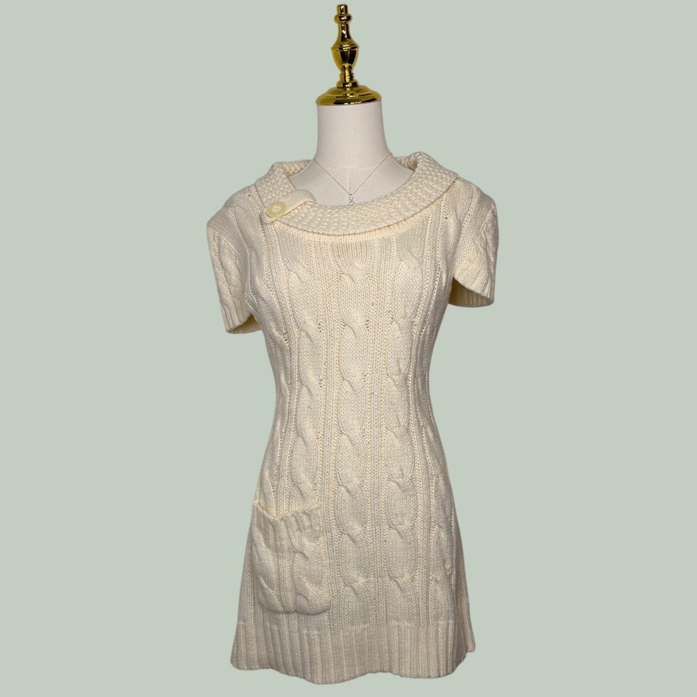 tc fashion ivory white knit sweater dress y2k coquette whimsy softgirl chic snow